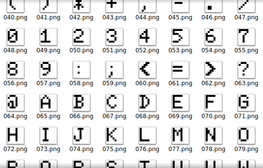 One png file per character in MSX